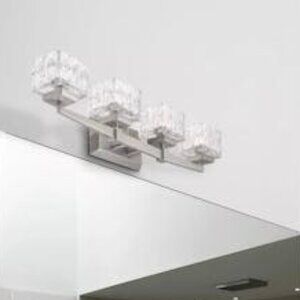 Z-Lite Rubicon 4 Light 30 Wide Vanity Light with Textured Glass Shades